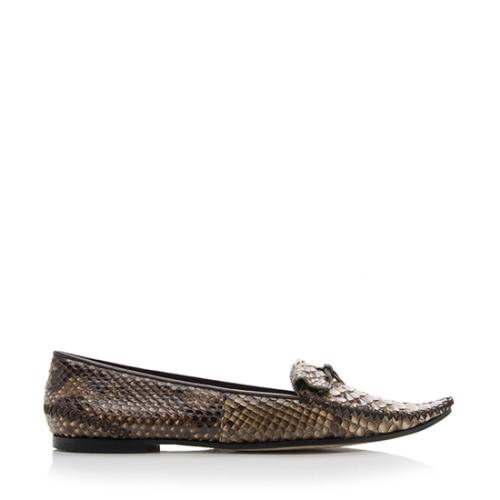 Tods Python Pointed Toe Loafers - Size 8 / 38