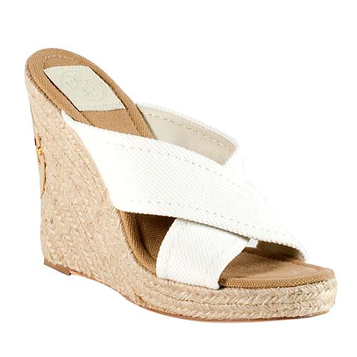 Tory Burch 'Kristen' Criss Cross Canvas Wedges - Size  /  | [Brand:  id=252, name=Tory Burch] Shoes | Bag Borrow or Steal