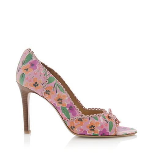 Valentino Floral Peep Toe Pumps - Size 8.5 / 38.5 