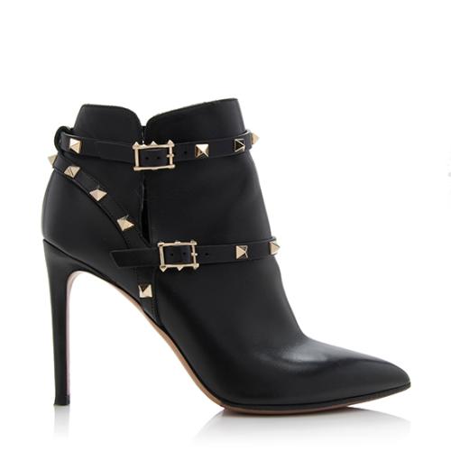 Valentino Leather Rockstud Ankle Boots - Size 9.5 / 39.5 