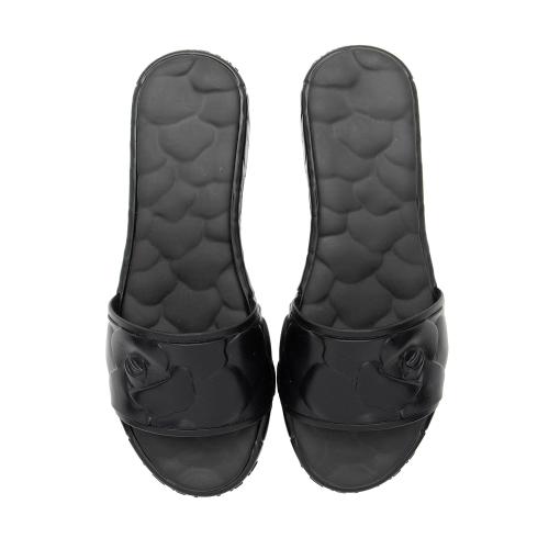 Valentino Rubber Rose Embossed Slide Sandals - Size 6 / 36