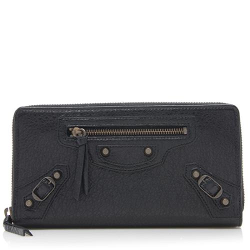 Balenciaga Leather Classic Zip Around Wallet