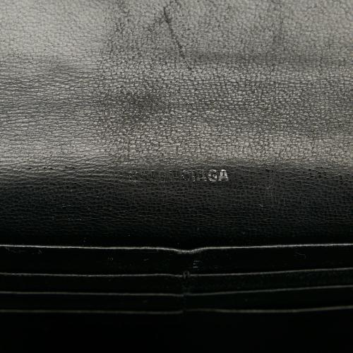 Balenciaga Logo Print Leather Long Wallet