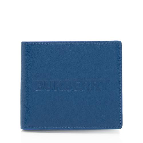 Burberry Grainy Calfskin Embossed Logo Bi-Fold Wallet