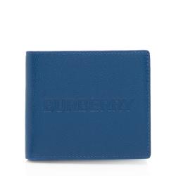 Burberry Grainy Calfskin Embossed Logo Bi-Fold Wallet