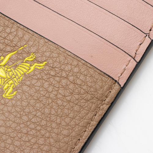 Burberry Leather Equestrian Knight Zip Card Case