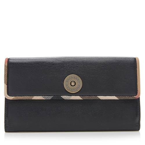 Burberry Leather Mandalay Continental Wallet