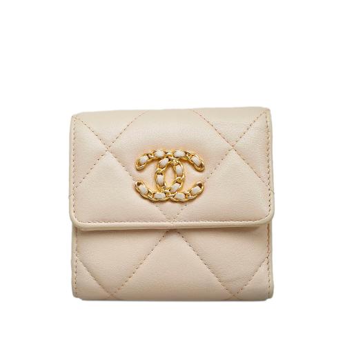Chanel 19 Trifold Flap Compact Wallet