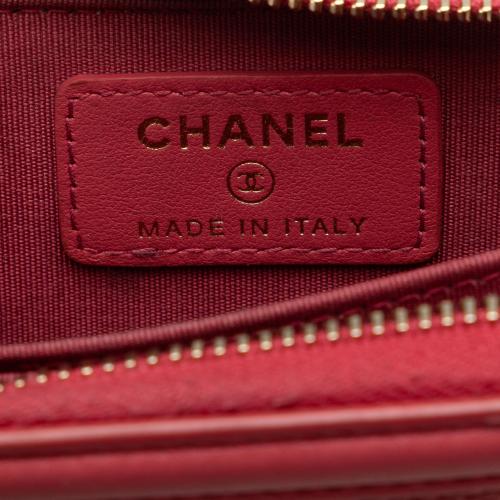 Chanel CC Caviar Filigree Zip Around Small Wallet
