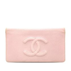 Chanel CC Caviar Leather Long Wallet