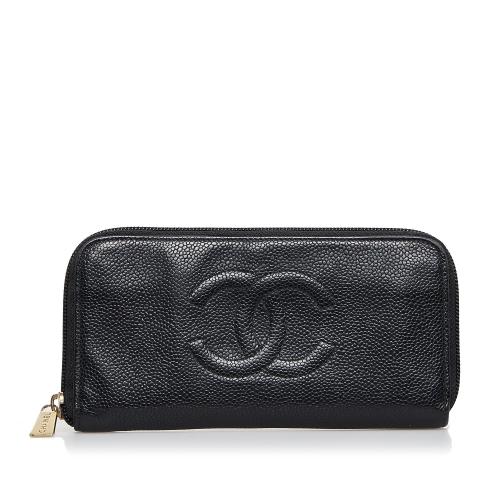 Chanel CC Caviar Zip Around Wallet