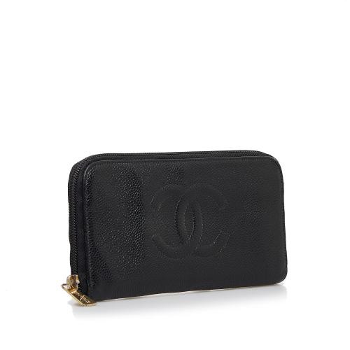 CC Caviar Small Zip Around Wallet