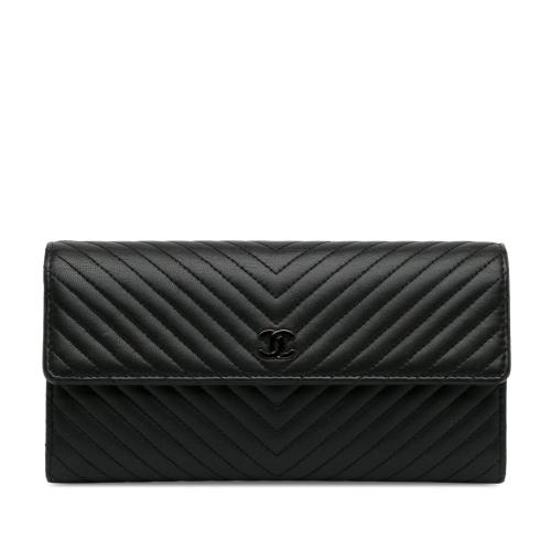 Chanel CC Chevron Lambskin Long Wallet