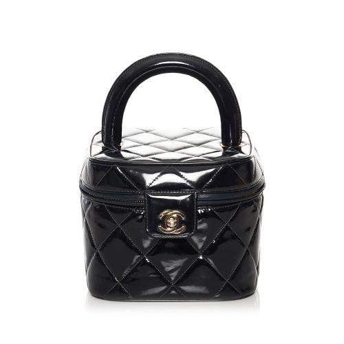 Chanel CC Matelasse Patent Leather Vanity Bag
