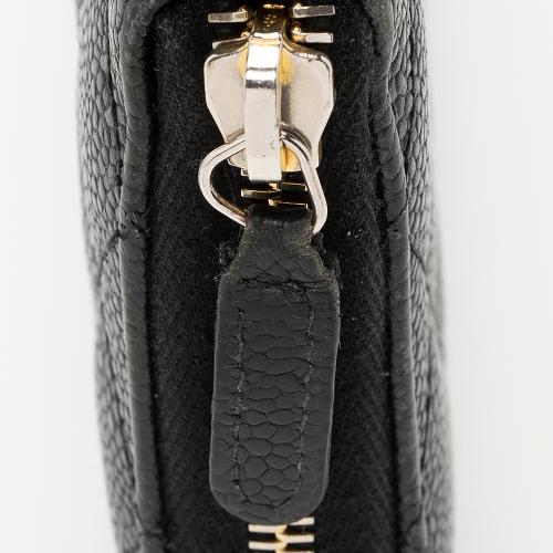 Chanel Caviar Leather CC Zip Around Wallet