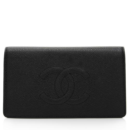 Chanel Caviar Leather Timeless CC Yen Wallet