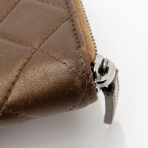 Chanel Metallic Lambskin CC Zip Around Wallet