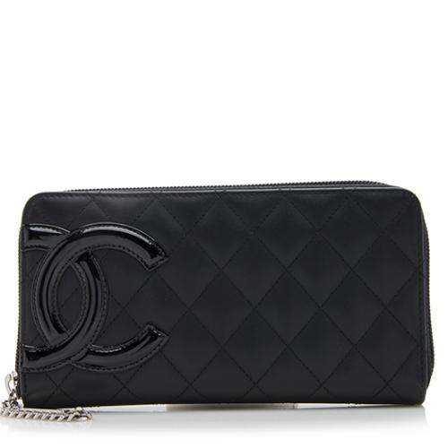 Chanel Quilted Lambskin Ligne Cambon Zip Wallet
