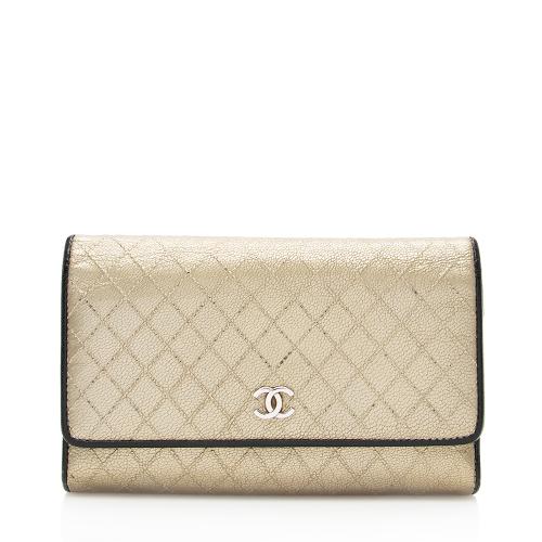 Chanel Metallic Calfskin Flap Wallet