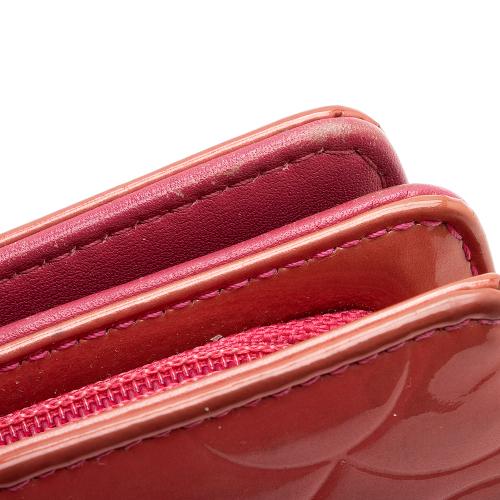 Chanel Patent Leather Camellia CC L-Double Wallet