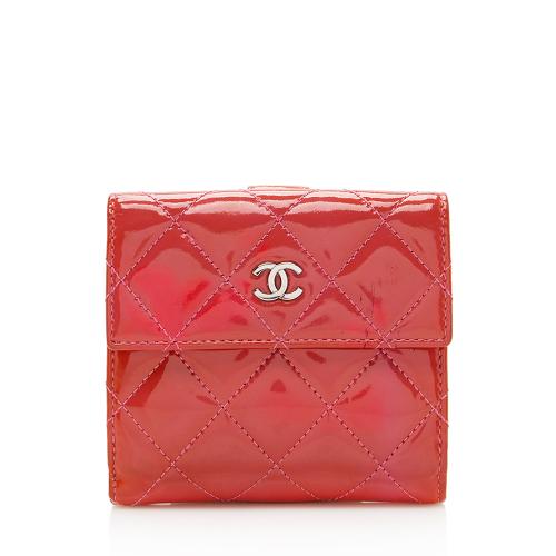 Chanel Patent Leather Compact French Wallet