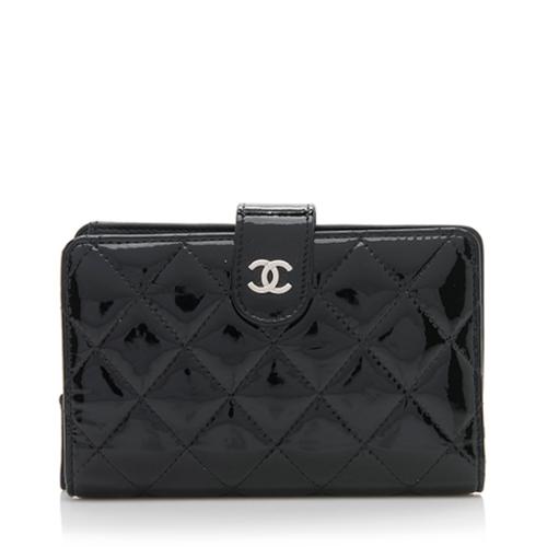 Chanel Patent Leather L-Zip Pocket Wallet 