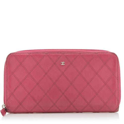 Chanel Quilted Aged Calfskin CC L Gusset Zip Wallet - FINAL SALE