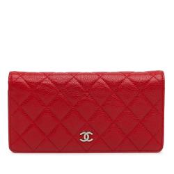 Chanel Quilted Caviar L Yen Bifold Long Wallet