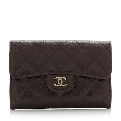 Chanel Quilted Caviar Leather Medium Change Purse Wallet