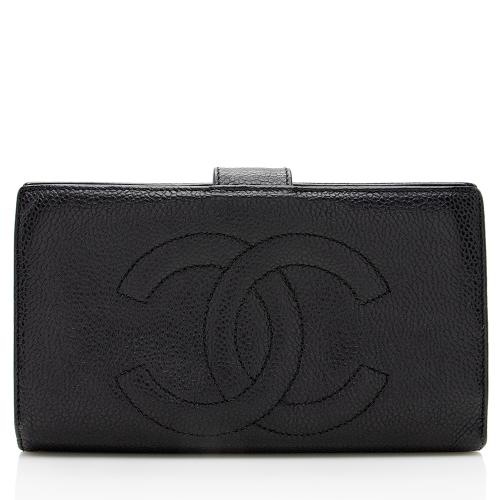 Chanel Vintage Caviar Leather Timeless French Purse Wallet