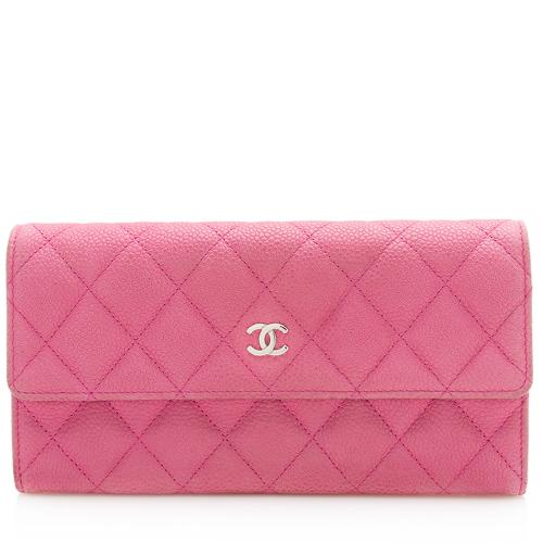 Chanel Washed Caviar Leather Long Flap Wallet