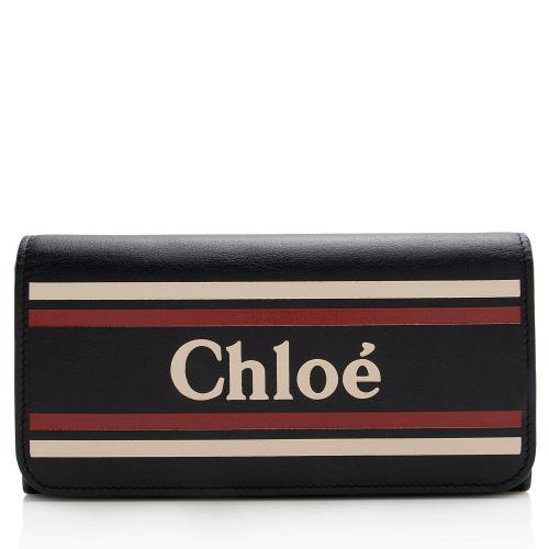 Chloe Leather Logo Vick Flap Wallet