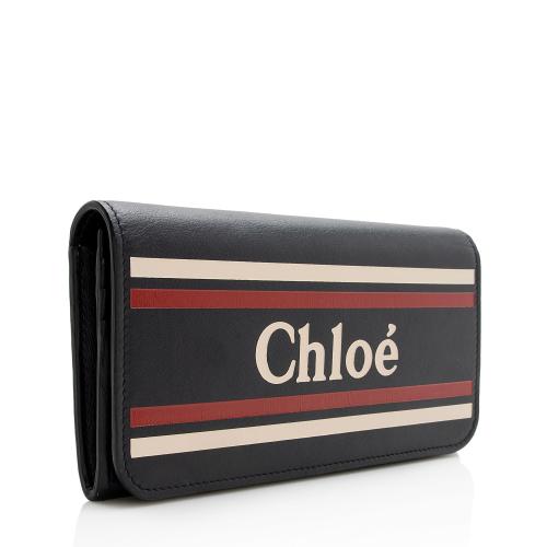 Chloe Leather Logo Vick Flap Wallet