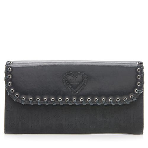 Dior Canvas Leather Ethnic Heart Wallet