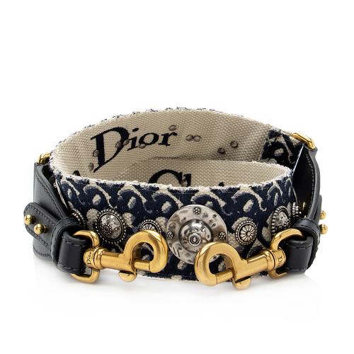 Dior Oblique Embroidery Studded Shoulder Strap