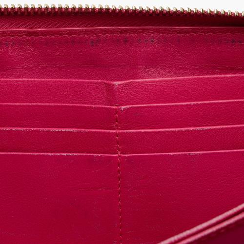 Dior Patent Leather Cannage Zip Around Wallet