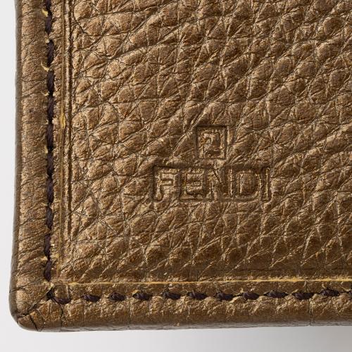 Fendi Metallic Zucca Compact Wallet