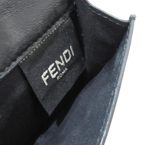Fendi Micro FF Diagonal Embossed Tri-Fold Wallet