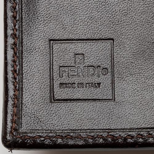 Fendi Vintage Zucca Bi-Fold Kiss Lock Compact Wallet