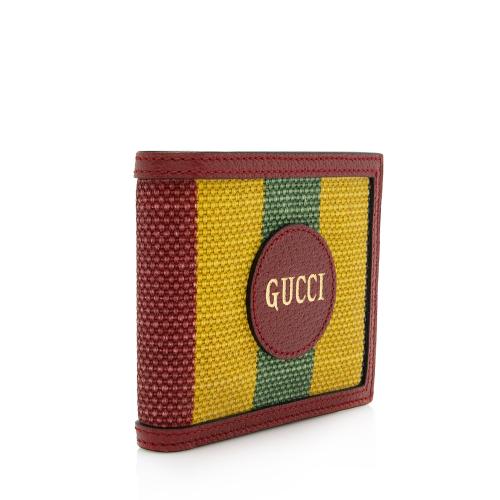 Gucci Baiadera Striped Canvas Bi-Fold Wallet