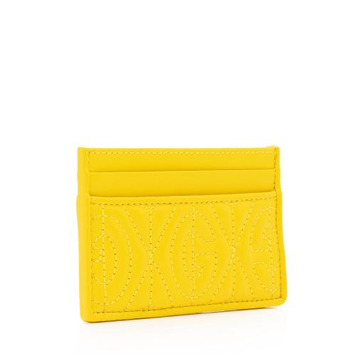 Gucci G Rhombus Quilted Leather Card Case