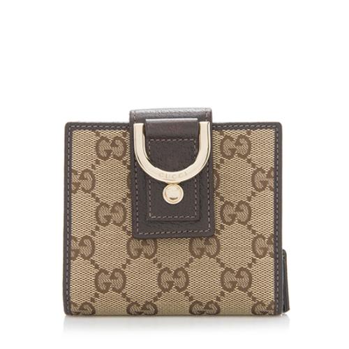 Gucci GG Canvas D Ring French Wallet