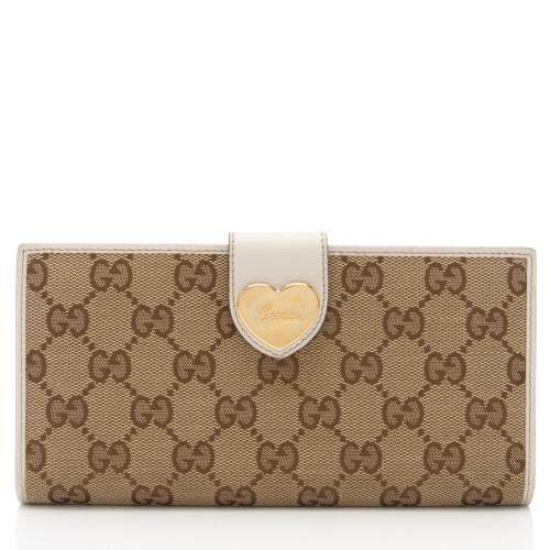 Gucci GG Canvas Heart Script Continental Wallet