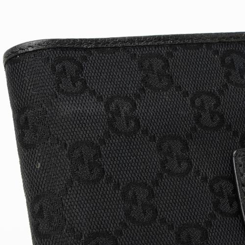 Gucci GG Canvas Leather Bamboo French Wallet