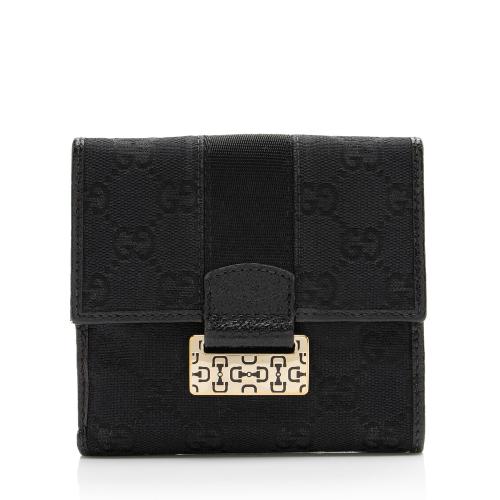 Gucci GG Canvas Web French Wallet