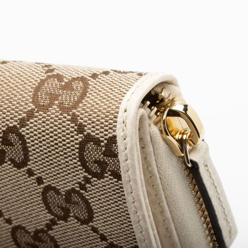 Gucci GG Canvas Zip Around Compact Wallet