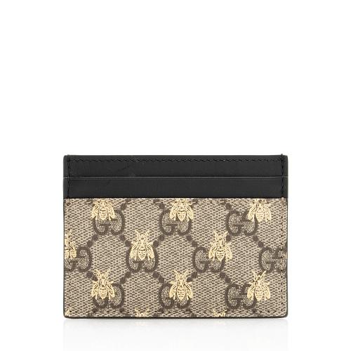 Gucci GG Supreme Canvas Leather Bee Card Holder