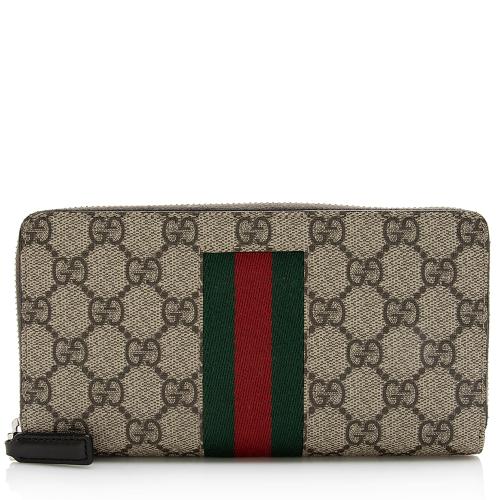 Gucci GG Supreme Web Zip Around Wallet