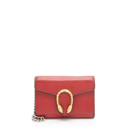 Gucci Grained Leather Dionysus Card Case Chain Bag