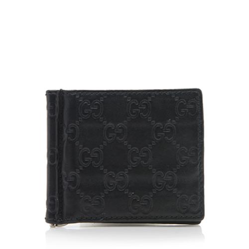 Gucci Guccissima Leather Money Clip Wallet